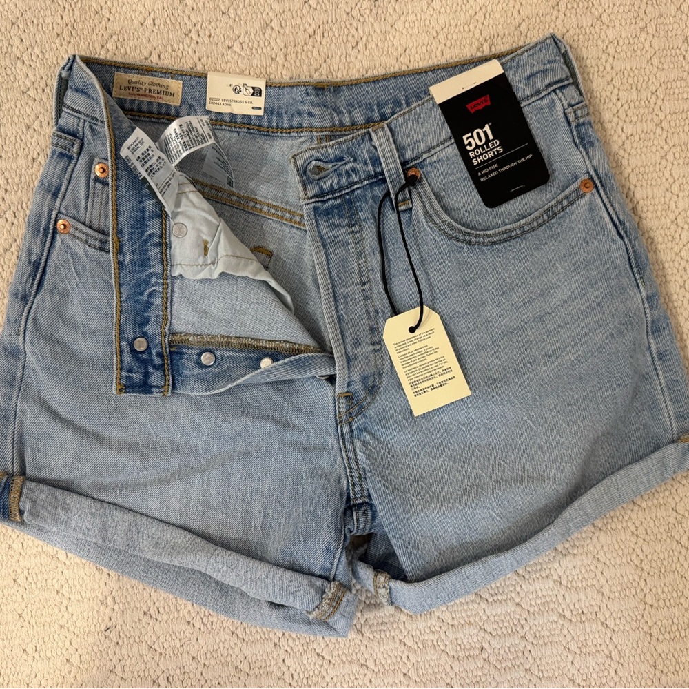 Levi's 501 Blue Relaxed Fit Jean Shorts